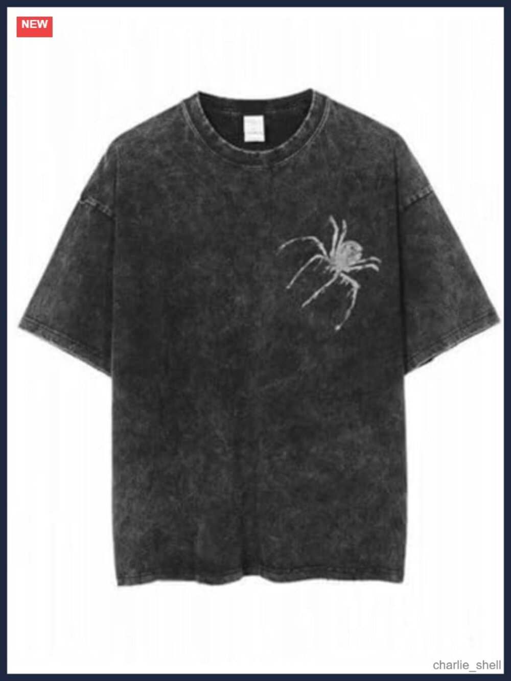 Mens Y2K Baggy Oversized Spider Graphic Tee Streetwear Short Sleeve Cotton Crew
